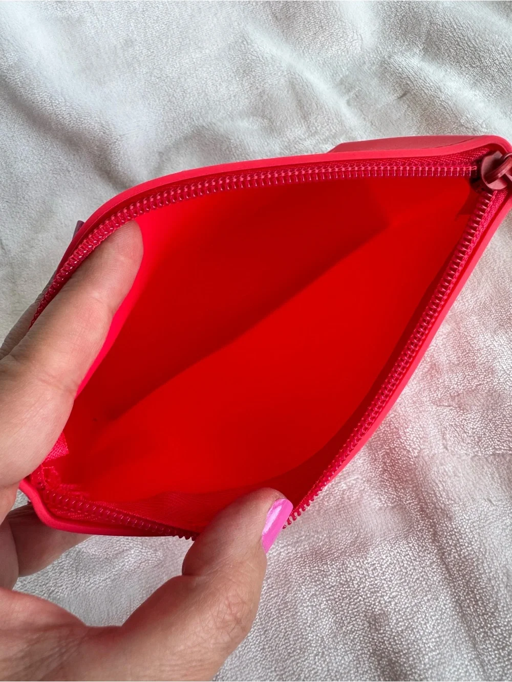 MAC Cosmetics Bright Red Plastic Gummy Zip Cosmetic Pouch GWP
